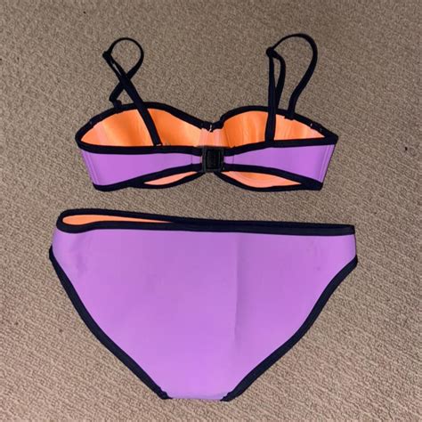 Original Authentic Triangl Purple Orange Bikini Depop