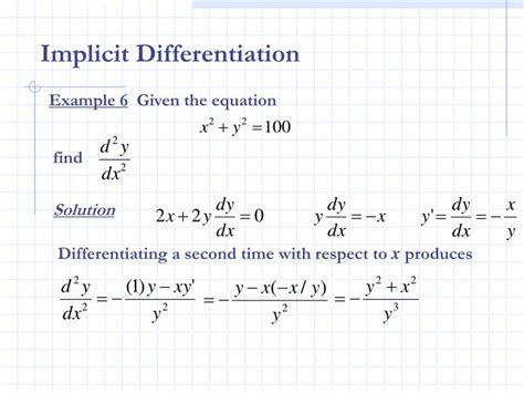 Ppt 2 5 Implicit Differentiation Powerpoint Presentation Id 1481876