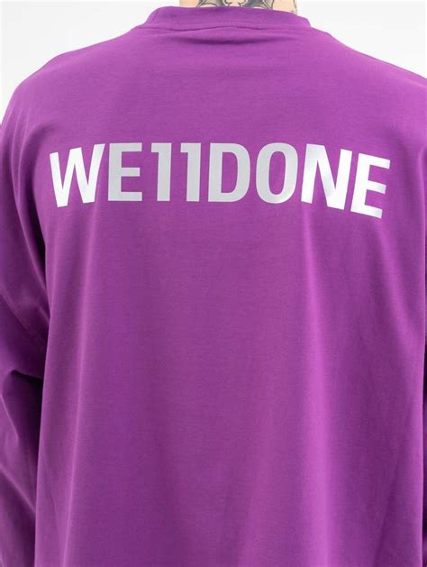 We11done Basic Front Back Logo Long Sleeved T Shirt Purple Garmentory