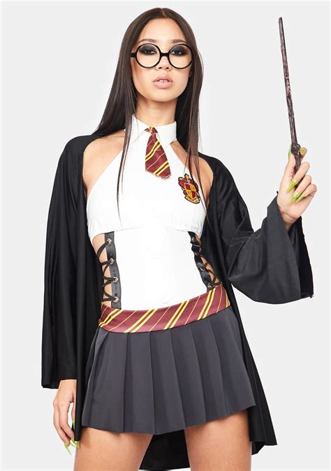 Sexy Spell Caster Wizard Costume Whiteblackstripe Dolls Kill