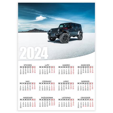 KALENDARZ ŚCIENNY 2024 50x70cm JEEP WRANGLER Wzory 14337812059 Sklepy