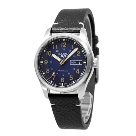 New Seiko 5 Sports Srpg39k1 Automatic Blue Dial Dark Blue Leather