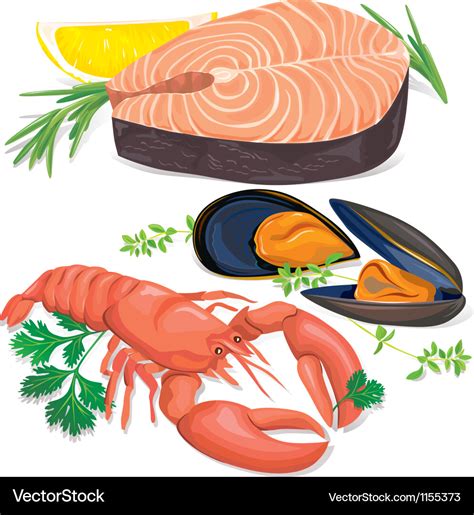 Seafood Royalty Free Vector Image Vectorstock