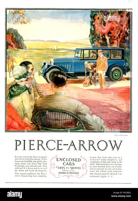 1920s Usa Pierce Arrow Magazine Advert Stock Photo Alamy