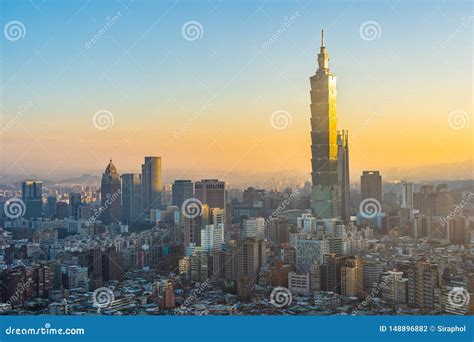 Cidade Bonita De Taipei Da Constru O Da Arquitetura Fotografia