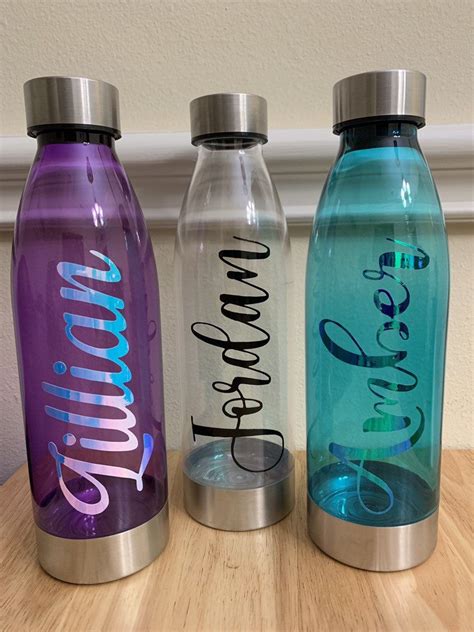 Clear Personalized Water Bottle Custom Made Water Bottle Wedding