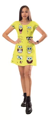 Fantasia De Bob Esponja - Vestido Fantasia Bob Esponja Adulto E Infantil | Parcelamento sem juros