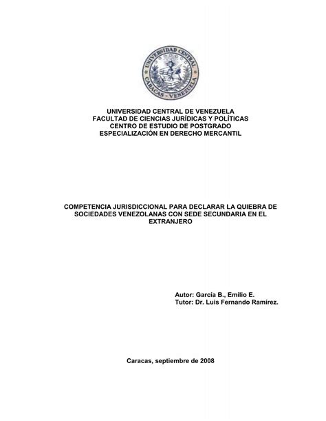 universidad central de venezuela facultad de ciencias jurídicas y