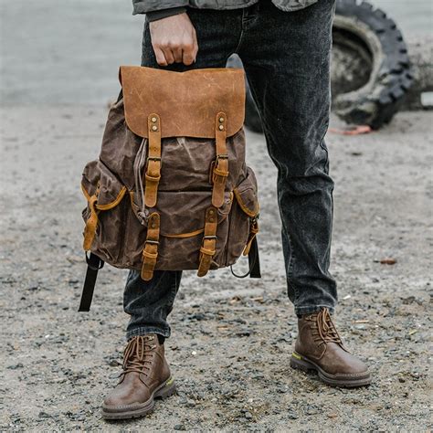 Genuine Leather & Canvas Vintage Backpack — More than a backpack