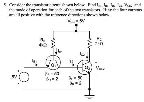 Solved Consider The Transistor Circuit Shown Below Find Chegg