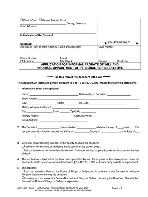 2018 2025 Form CO JDF 910SC Fill Online Printable Fillable Blank