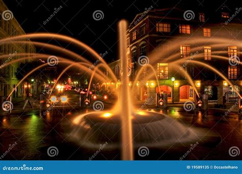 Waterfront park fountain stock image. Image of light - 19589135