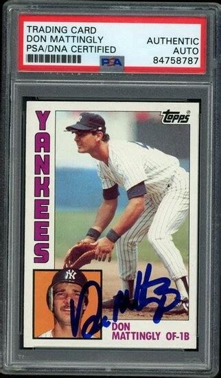 1985 TOPPS Don Mattingly 8 Card Signed New York Yankees PSA DNA