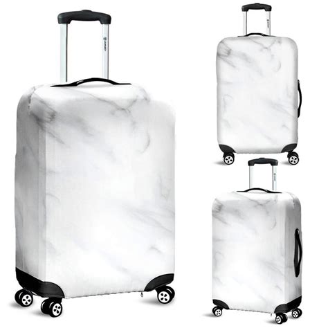 White Marble Print Luggage Cover Gearfrost