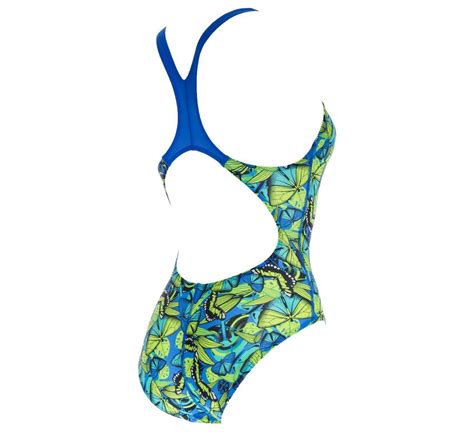 Speedo Allover Splashback V1 Badpak Maat 152 Meisjes Blauw Groen