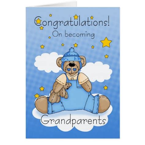 Grandparents New Baby Boy Congratulations Card Zazzle