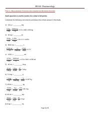 Hs Unit Assignment Docx Hs Pharmacology Part Measurement