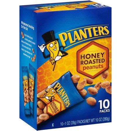 PLANTERS Honey Roasted Peanuts 10 Ct Box 1 Oz Packs Walmart