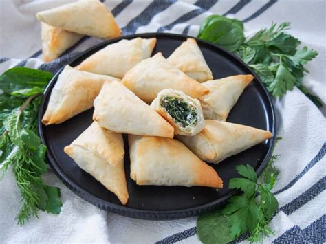 Spanakopita triangles - Caroline's Cooking