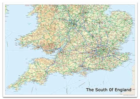 The South of England Map (A0 Size 84.1 x 118.9 cm): Amazon.co.uk ...