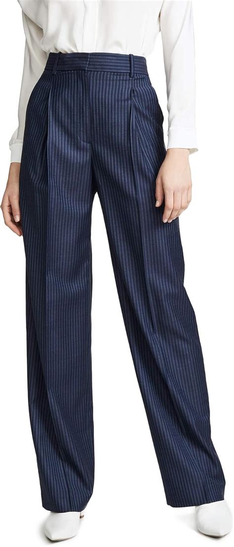 Theory Women S High Waisted Wide Leg Pleat Trouser Navy Sapphire