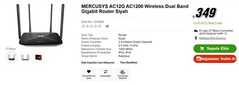 İndirim Bitti! - MERCUSYS AC12G AC1200 Wireless Dual Band Gigabit ...
