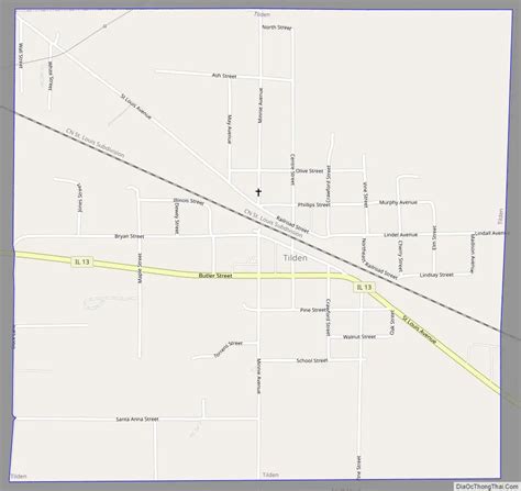 Map of Tilden village, Illinois