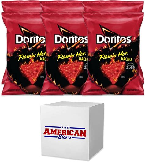 American Snacks Doritos Flamin Hot Nacho Flavored Tortilla Chips