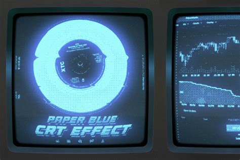 CRT Machine - Paper Blue Monitor Effect - Design Cuts