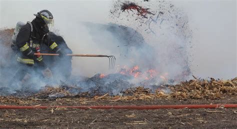 Firefighters Battle Large Hay Bale Fire In Blue Grass Local News