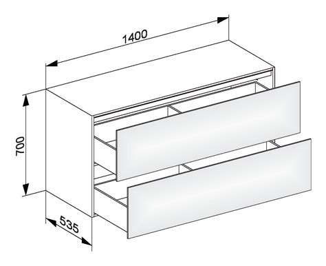 Keuco Edition 11 Sideboard 2 Auszüge 1400 x 700 x 535 mm Weiß