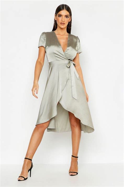 Boohoo Wrap Midi Dress Dress Midi Dress Wrap Midi Dress