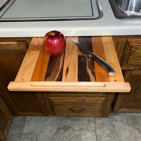 Replacement Custom Slide Out Pull Out Cutting Board Multiple Wood Types