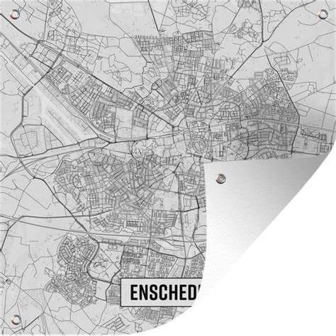 Tuinposters Stadskaart Enschede 50x50 Cm Plattegrond Tuindoek