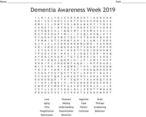 Dementia Word Search - Wordmint | Word Search Printable