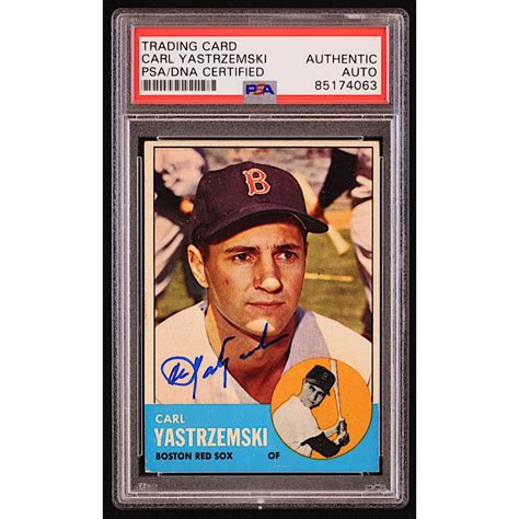 Carl Yastrzemski Signed 1963 Topps 115 PSA Pristine Auction