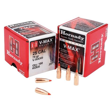 Hornady 25 Cal 257 75 Gr V Max® Bullets 100 Sa Shooter