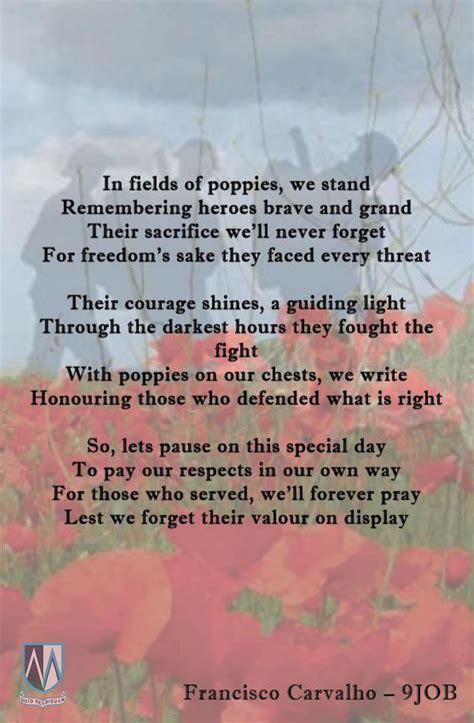 Remembrance Day Poems – Mount St Mary's