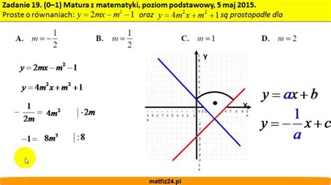 Proste prostopadłe Matura z matematyki 2015 zad 19 MatFiz24 pl