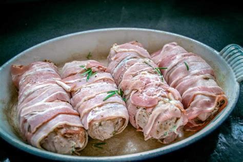 Mit Frischkäse gefülltes Schweinefilet im Speckmantel Kochen aus Liebe