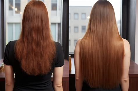 Premium Photo Regaining Shiny Healthy Hair With Keratin Treatment