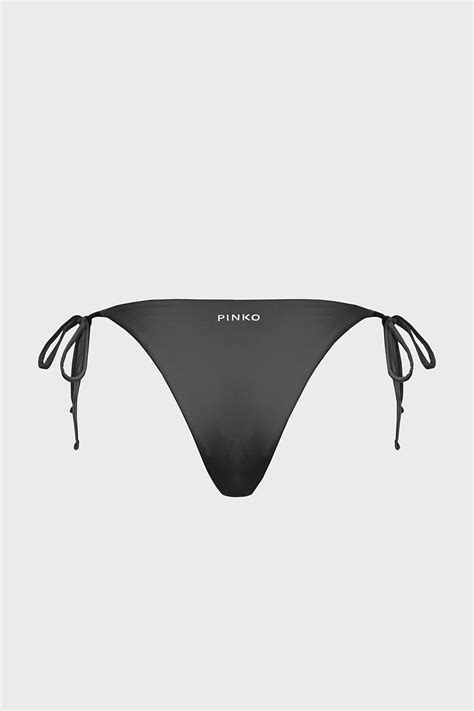 Pinko Yanlardan Bağlamalı Streç Jarse Bayan Bikini Altı 101268 A1PM Z99 SİYAH Exxeselection