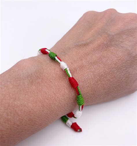 Mexico Flag Bracelet Tricolor Mexico T Pulseras De Etsy