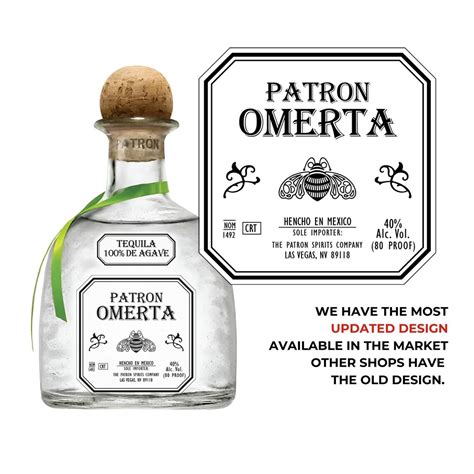 Printable Patron Bottle Label Editable Customize Tequila Editable