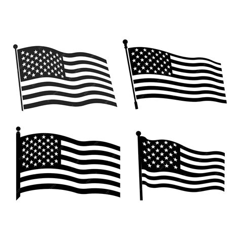 Conjunto De Vectores De Elementos De Bandera De Estados Unidos Vector