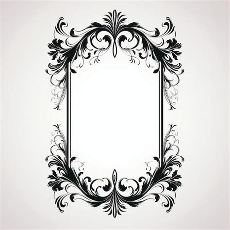 Vintage Black And White Ornate Frame Design Premium Ai Generated Image