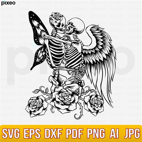 Skull Lovers Svg Skull Svg Dead Skeleton Love Svg Gothic Etsy