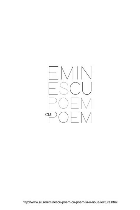 Pdf Pdf Eminescu Poem Cu Poem La O Nou Lectur All Ro Eminescu