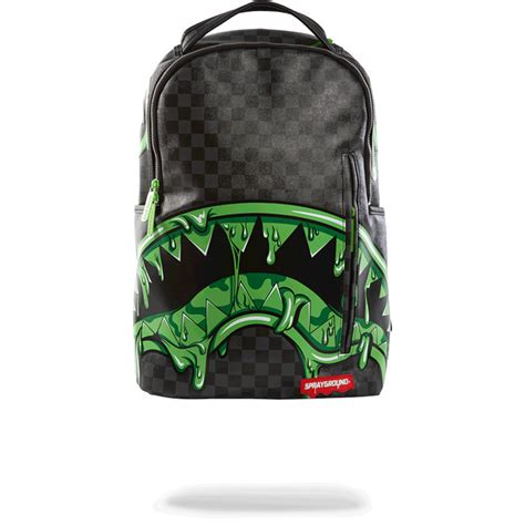 Sprayground Slime Shark Backpack Grey Black Sportique