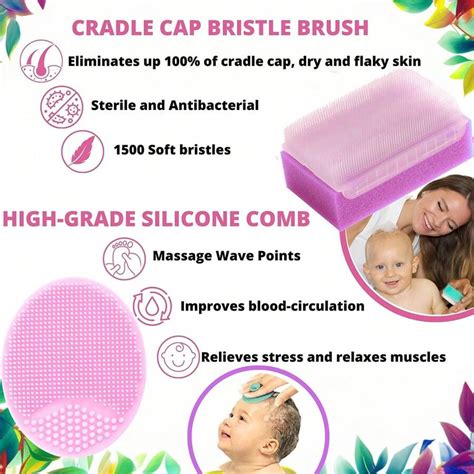 6pcs Cradle Cap Brush For Babies Newborn Bath Essentials Baby Cradle